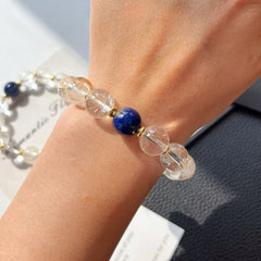 Pneuma Pure - Clear Quartz & Lapis Lapis Bracelet - 12mm