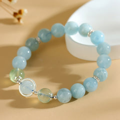 Tide Healer - Aquamarine & Prehnite Bracelet - 10mm
