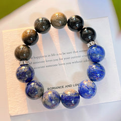 Soul Purification - Lapis Lapis & Obsidian Bracelet - 14mm