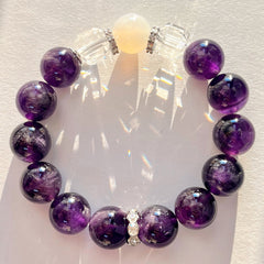 Aether Matrix - Amethyst & Clear Quartz Bracelet - 12mm