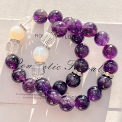 Aether Matrix - Amethyst & Clear Quartz Bracelet - 12mm