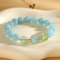 Tide Healer - Aquamarine & Prehnite Bracelet - 10mm