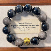 Spirituality & Balance - Silver Obsidian Bracelet - 16mm