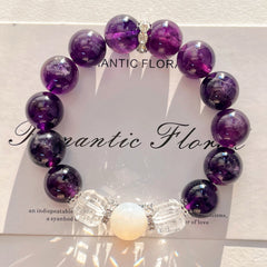 Aether Matrix - Amethyst & Clear Quartz Bracelet - 12mm