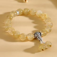 Harvest Glow - Rutilated Quartz Bracelet - 10mm