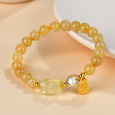 Solar Vortex - Citrine $ Rutilated Quartz Bracelet - 9mm