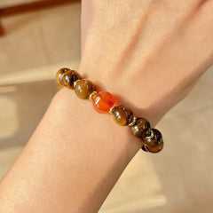 Abundance Torch - Tiger's Eye & Carnelian Bracelet - 10mm